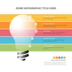 Light bulb multipurpose infographic template made from color stripes - 769871962