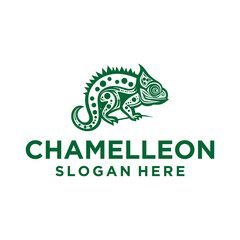 Chamelleon animal logo design illustration