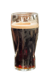 Close up of a glass of dark stout beer isolated on transparent background, png file - 769872162