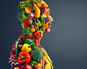 8 essential nutrients that human body cant produce on its own, ultrarealistic - obrazy, fototapety, plakaty