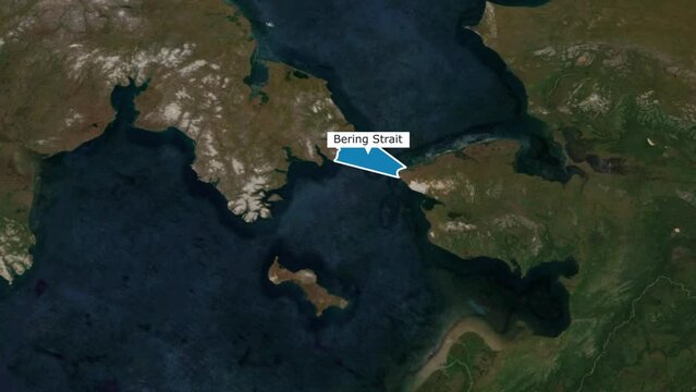 strait of Bering on the world map. strait of Bering connects.