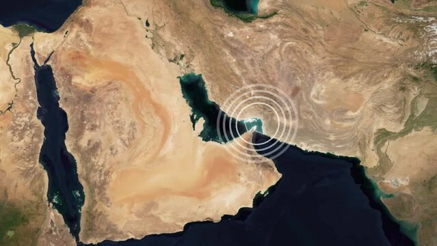 strait of Hormuz on the world map. strait of Hormuz connects.