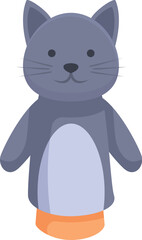 Cat puppet doll icon cartoon vector. Fantasy show. Happy marionette