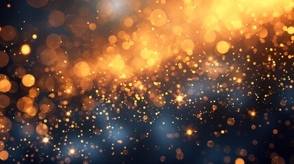 Fototapeta premium Abstract background with gold particle Christmas Golden light shiny particles Bokeh Effect Holiday Glitter