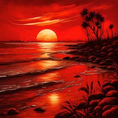 Keuken foto achterwand sunset over the sea © robina