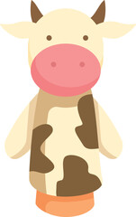 Dairy cow doll icon cartoon vector. Puppet toy stage. Show fantasy stage
