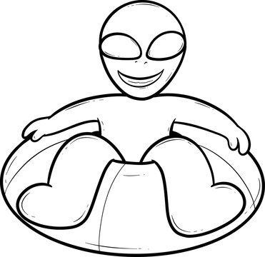 recommend clip art: alien in a buoy with a smile on his face