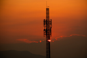 tower at sunset