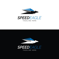 speed eagle minimal logo design