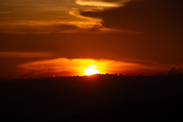 sunset in the mountains