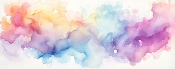 A mix of watercolour paints on a white banner background - 769877970