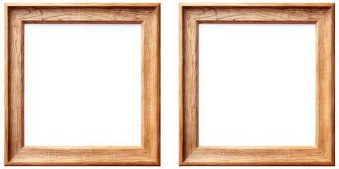 Fototapeta premium Wooden picture frame isolated on transparent a white background