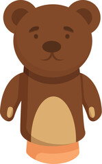 Bear puppet toy icon cartoon vector. Sad actor marionette. Happy performance