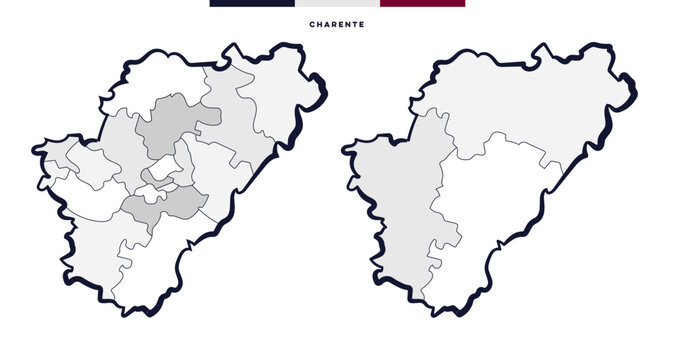 Département Charente - Cantons administratif ( Nouvelle-Aquitaine )