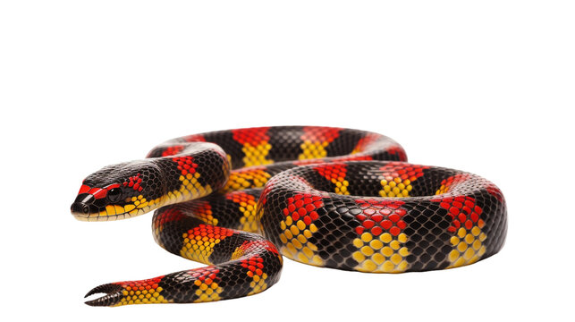 Eastern Coral Snake Closeup on transparent background
