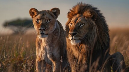 Obraz premium lion and lioness