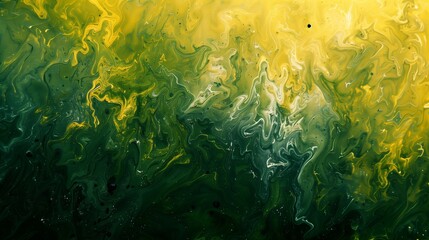 green and yellow mishmash helter-skelter oil chaotic background