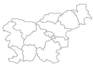 Outline of the map of Slovenia with regions