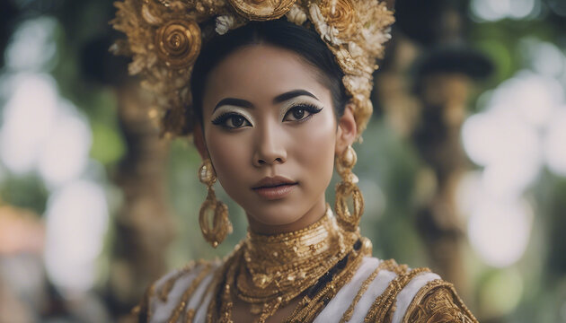 The Art of Legong: A Balinese Dancer in Full Costume
