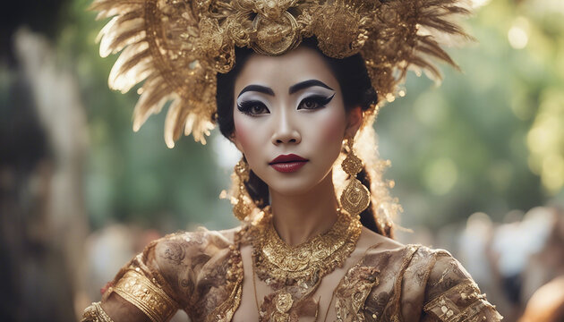 Enchanting Beauty: Balinese Legong Dancer in Traditional Attire

