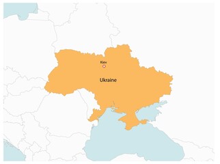 Outline of the map of Ukraine with regions