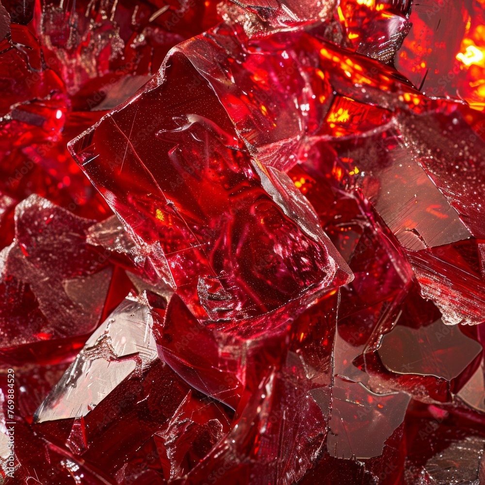 Wall mural red ice cubes