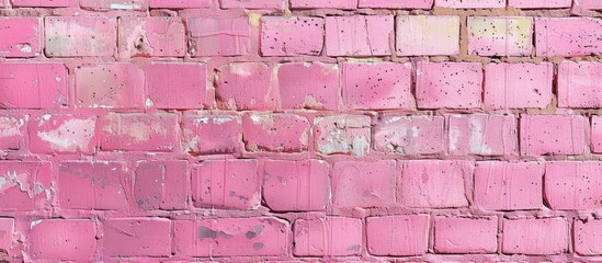 Vintage pink brick wall texture - obrazy, fototapety, plakaty