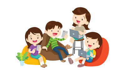 kids on online learning education courses