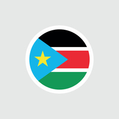 Flag of South Sudan. South Sudanese flag with star. State symbol of the Republic of South Sudan.