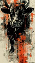 An abstract representation of the conflicting forces of bearish and bullish sentiment in a chaotic