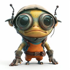 Alien hero from an alien planet, fantasy inhabitant, child of the galaxy, cartoon style, cute monster.