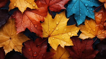 Colorful Maple Leaves. Autumn Background for Banner or Poster. Autumn Wallpaper.