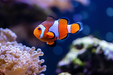 Fototapeta na wymiar clownfish in aquarium