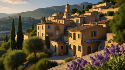 art beautiful old towns of Provence .Generative AI - obrazy, fototapety, plakaty