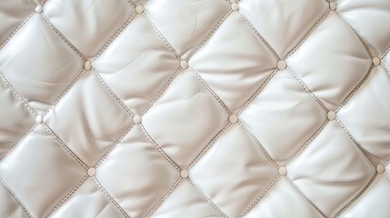 a white quilted leather background adorned with a diamond pattern, providing a sophisticated touch for interior design or fashion projects. SEAMLESS PATTERN