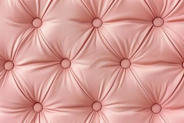 Fototapeta premium Seamless light pastel pink diamond tufted upholstery background texture. ai generative