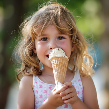 little girl eating ice cream