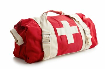 First aid bag isolated on white background. ai generative