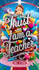 "Trust Me, I Am A Teacher" A captivating 3d rendered anime style illustration 