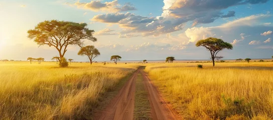 Badezimmer Foto Rückwand Beautiful landscape with tree in Africa. AI generated illustration © moon