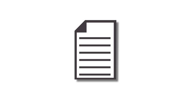PDF file document symbol. Black line Document icon isolated on white background. File icon.