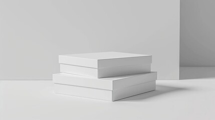 Blank white product box mockup for design display, 3D illustration