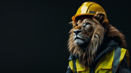 Celebrating World Safety Day, a compelling image features a lion, the king of the jungle, donning a...