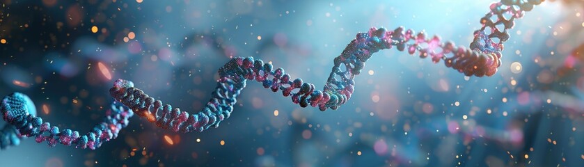 CRISPRCas9 gene editing in action, microscopic view, DNA strands, soft laboratory light , blue sci-fi tone, - obrazy, fototapety, plakaty