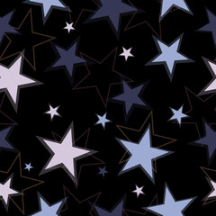 seamless background with bright neon stars