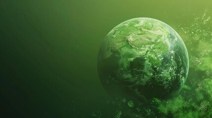 Conceptual illustration of a green planet symbolizing an environmentally friendly and sustainable future for Earth