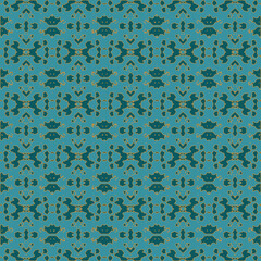 Blue and white watercolor ornament painted with watercolor on paper.