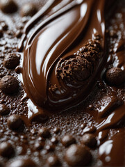 Decadent Close-Up of a Rich Chocolate Cake with Glaze and Syrup