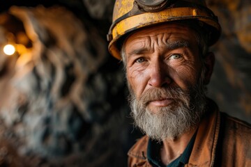 Fototapeta premium Portrait of a Miner in the tunnel
