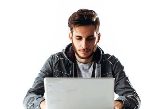 Portrait of a talented computer programmer who writes clean and efficient code to build software applications